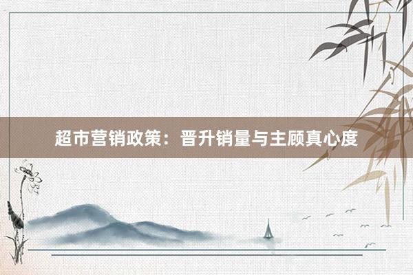 超市营销政策：晋升销量与主顾真心度